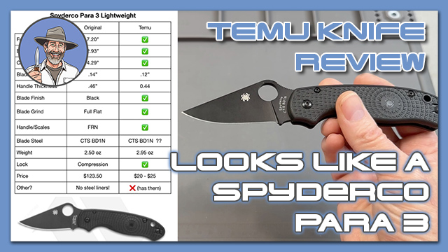 A Knife From Temu That Looks Like A Spyderco Para 3 Lightweight